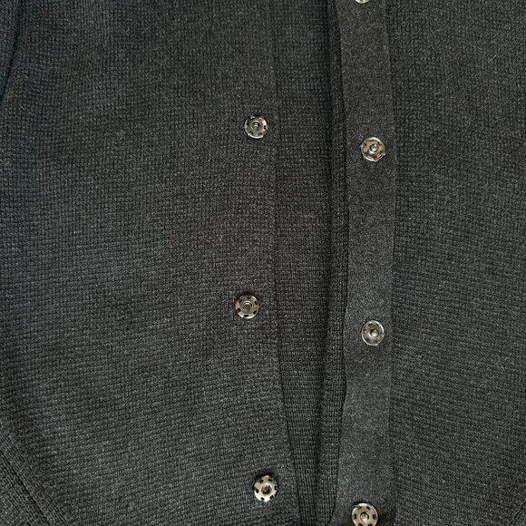 J. McLaughlin Cardigan Sweater Lagenlook Women's Blue Gold Buttons Snaps Medium - Picture 5 of 8